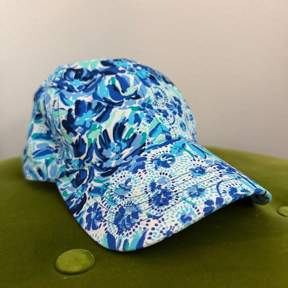 Lilly Pulitzer Blue, White, and Turquoise Baseball Hat | New Without Tags
